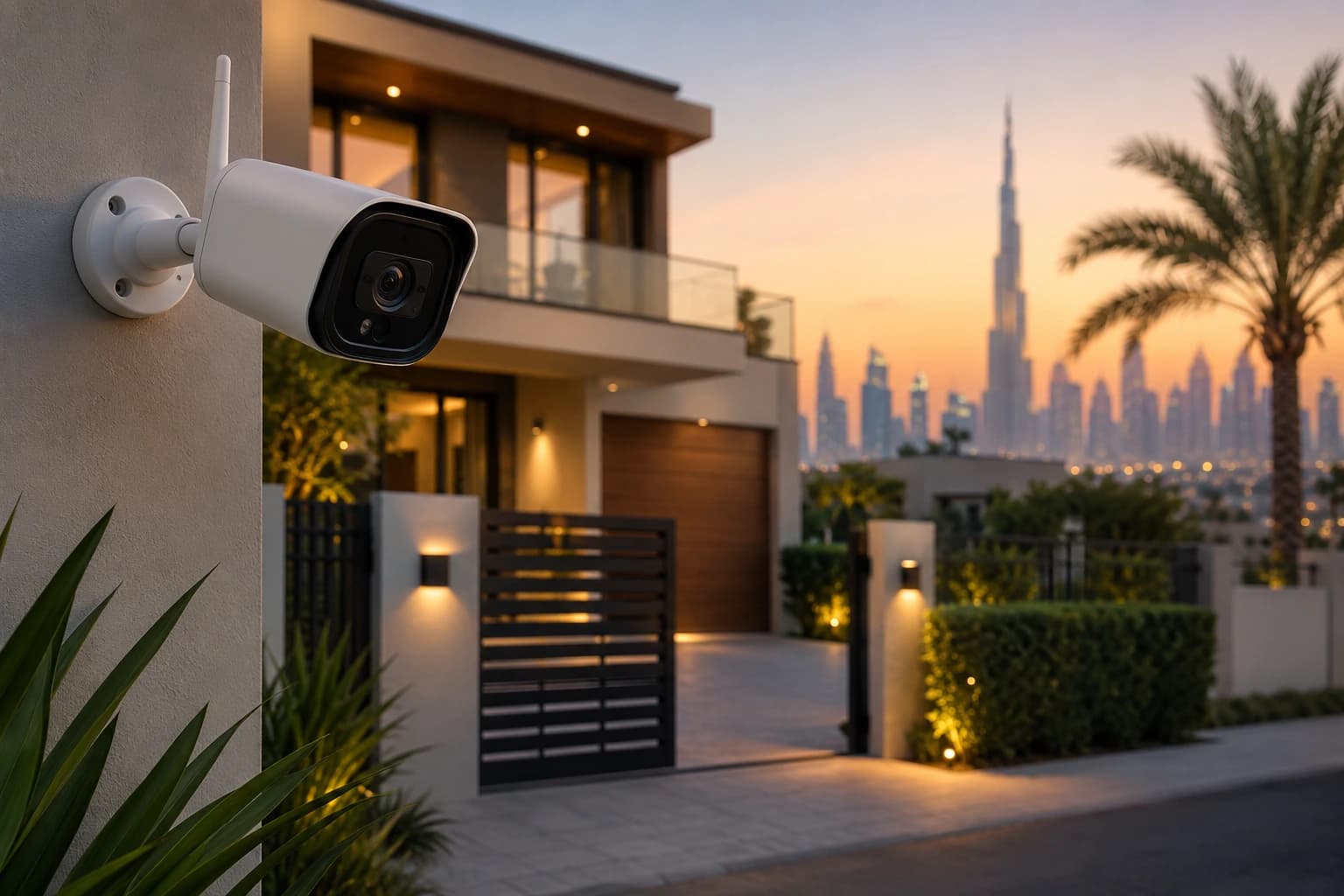 Professional CCTV camera installed on a modern property